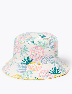 Kids' Pure Cotton Pineapple Sun Hat (1-6 Yrs) Image 2 of 4