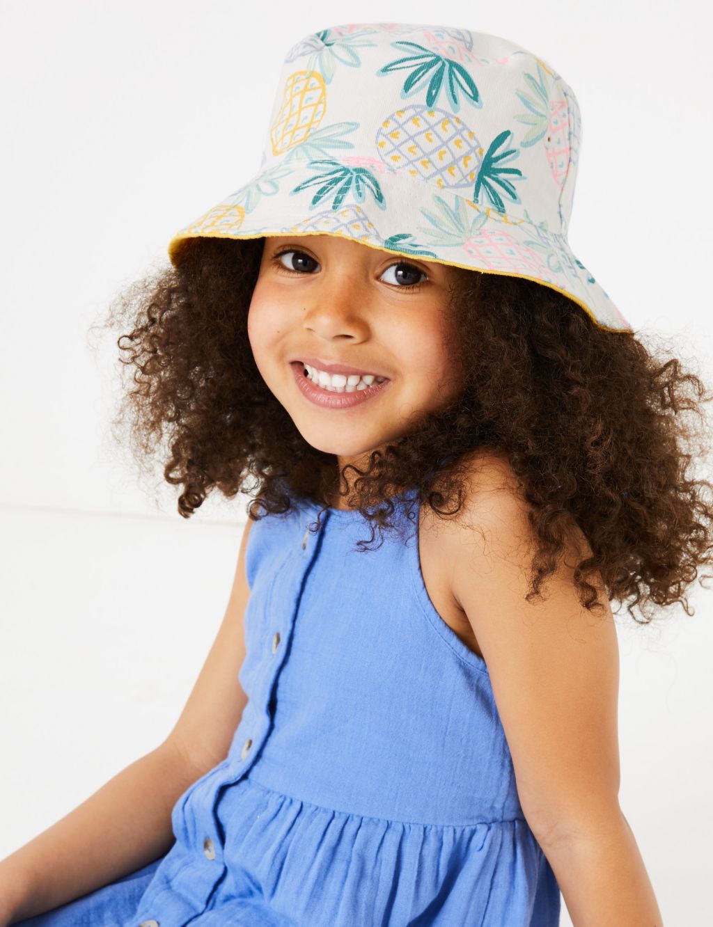 Kids' Pure Cotton Pineapple Sun Hat (1-6 Yrs) 3 of 4
