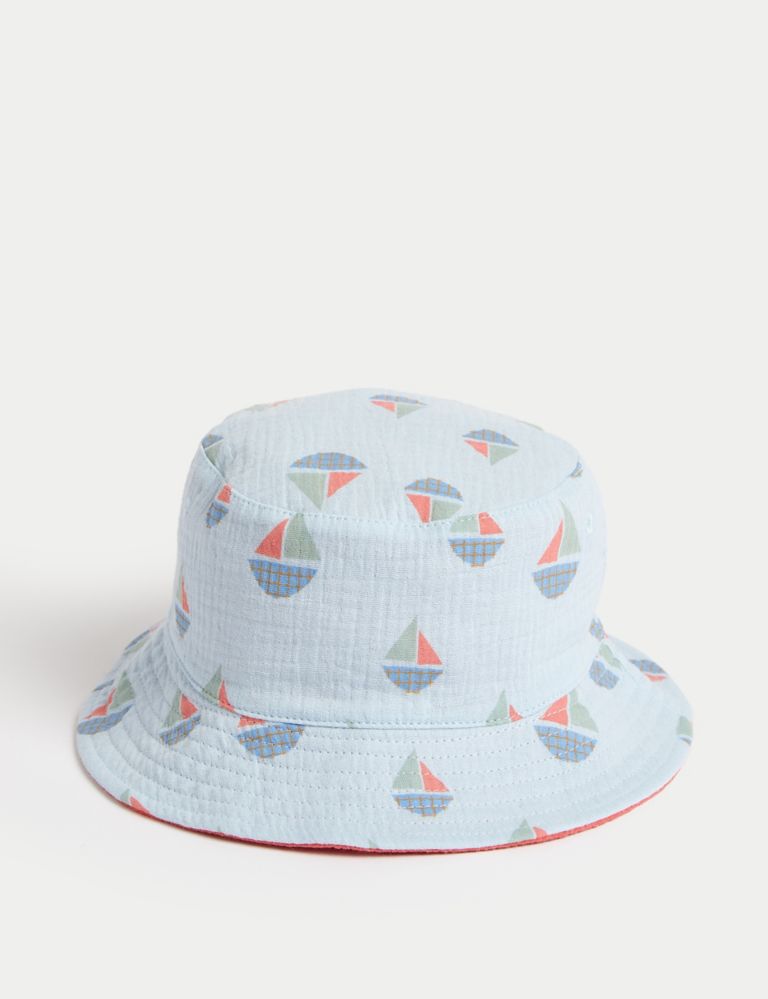 Kids' Pure Cotton Reversible Sun Hat (1-6 Yrs) 2 of 4