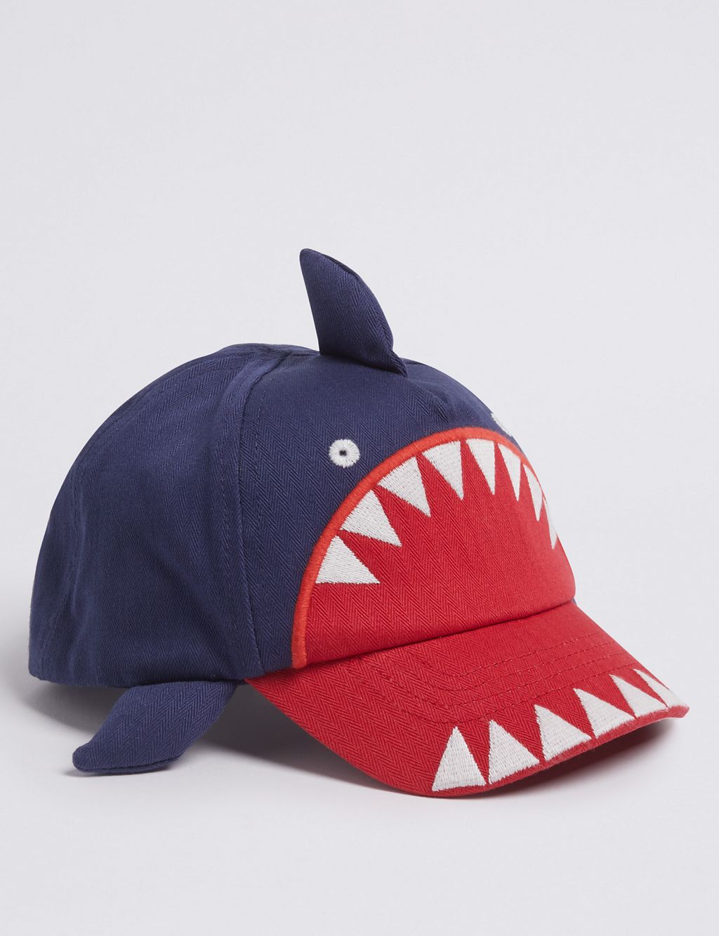 Kids’ Pure Cotton Shark Baseball Cap (0-6 Years) 3 of 3