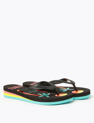 rainbow wedge sandals