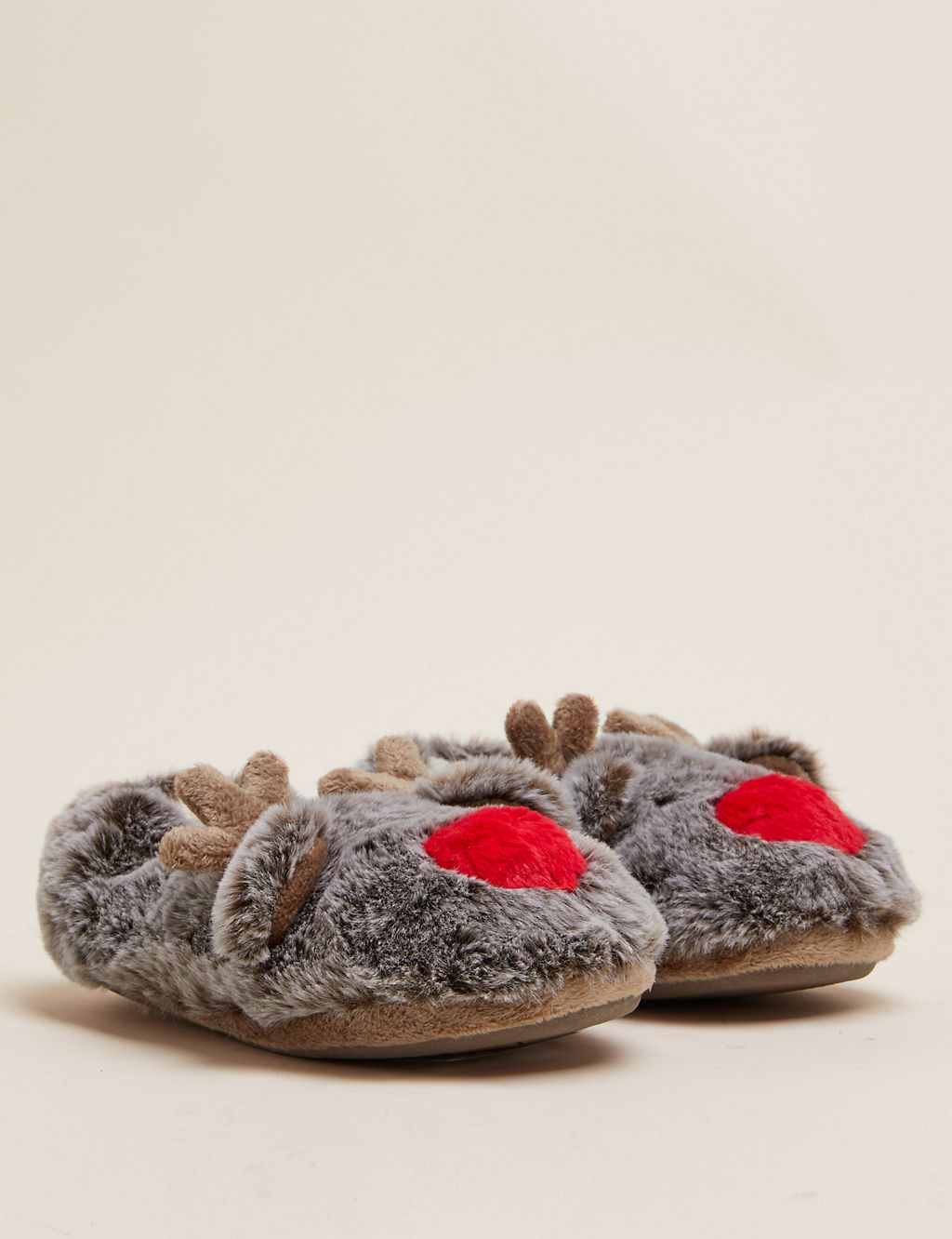 Kids' Reindeer Christmas Slippers (5 Small - 6 Large) 3 of 5
