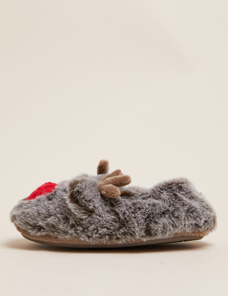 Kids' Reindeer Christmas Slippers (5 Small - 6 Large) 3 of 5