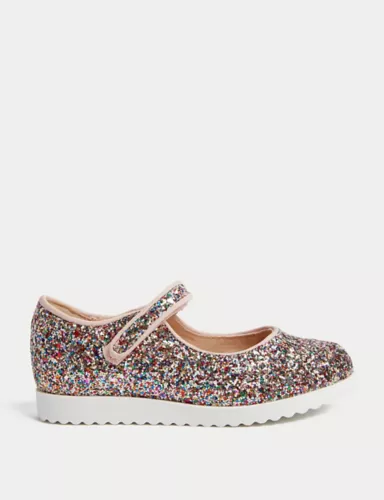 Kids' Riptape Glitter Mary Jane Shoes (3 Small - 13 Small) 1 of 5