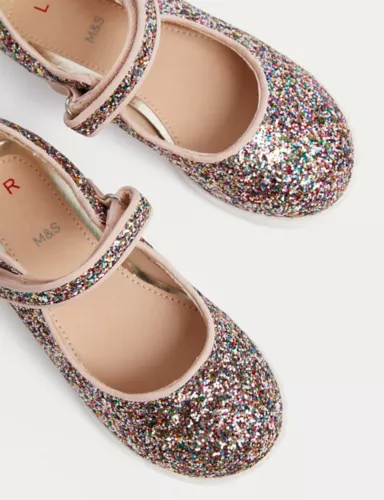 Kids' Riptape Glitter Mary Jane Shoes (3 Small - 13 Small) 3 of 5