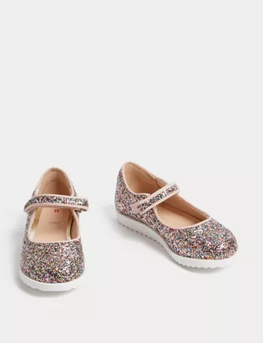 Kids' Riptape Glitter Mary Jane Shoes (3 Small - 13 Small) 2 of 5