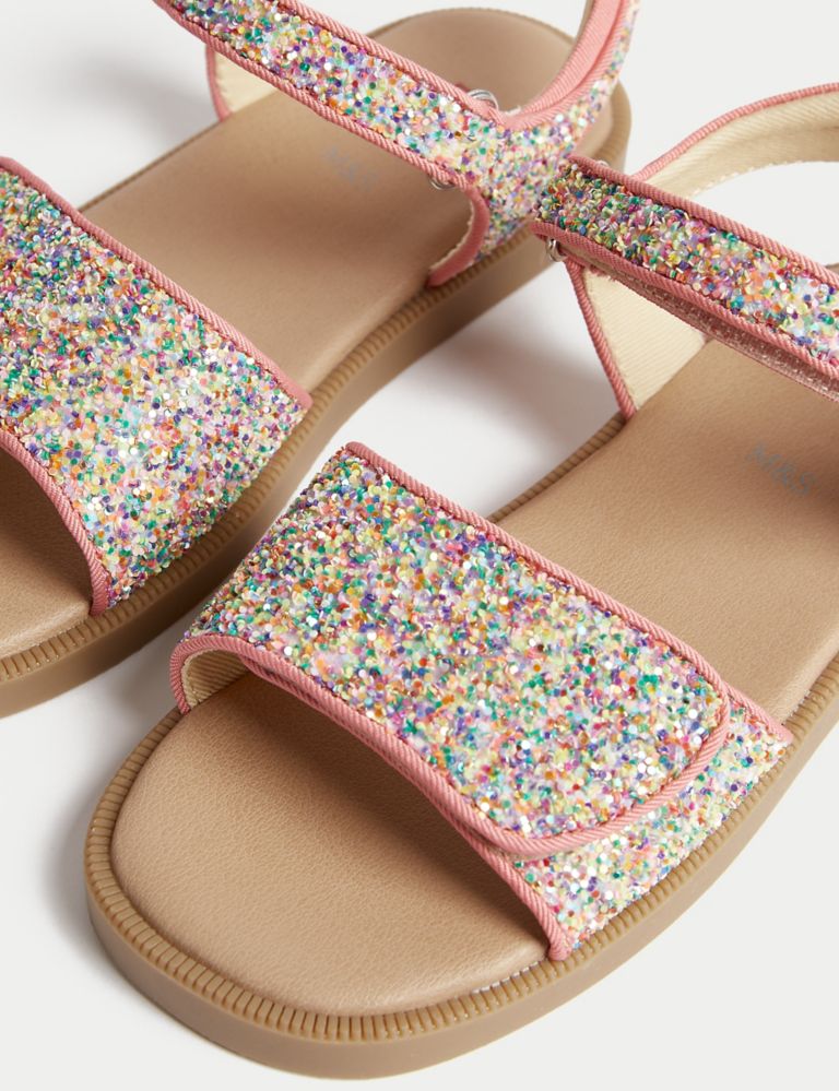 Kids' Riptape Glitter Sandals (4 Small - 2 Large) 3 of 4