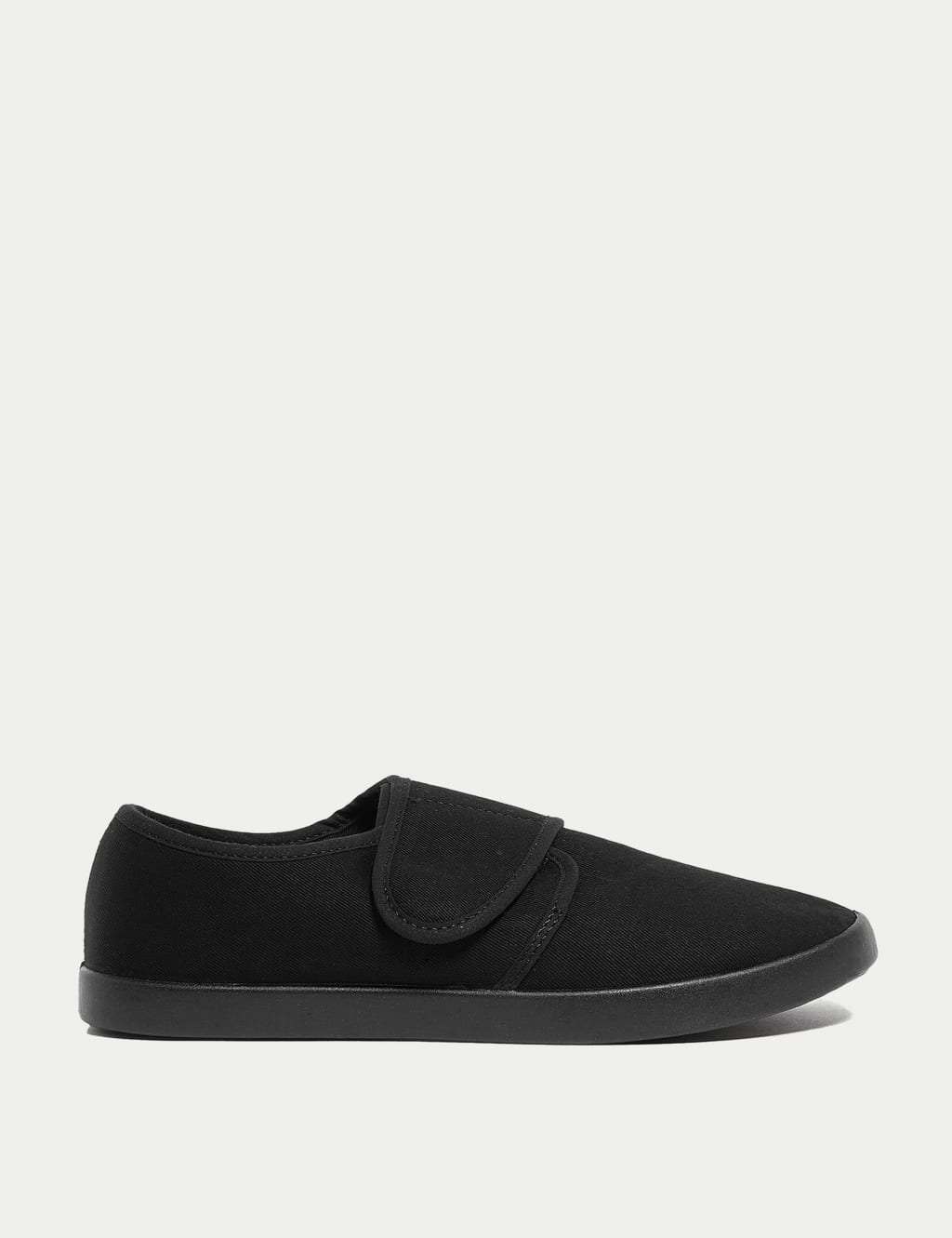 Wide fit black plimsolls on sale