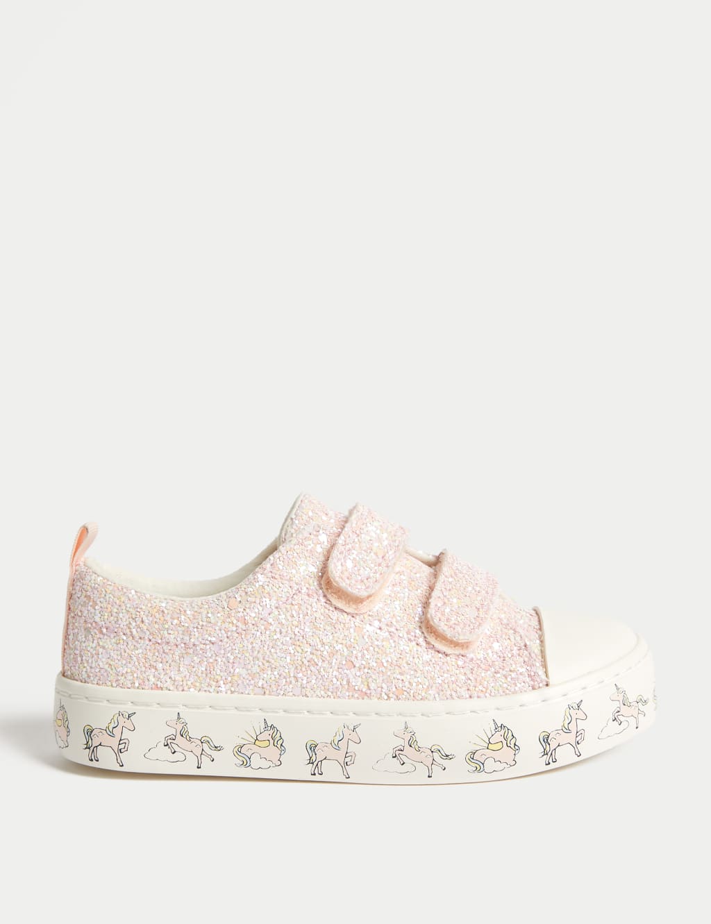 Kids Riptape Unicorn Trainers 4 Small 2 Large M S