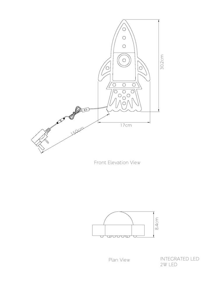 Kids' Rocket LED Table Lamp 7 of 8