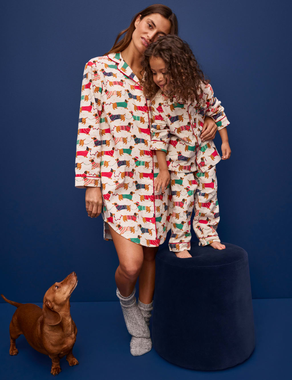 XZNGL Large Dog Christmas Pajamas Parent-Child Warm Christmas Suit