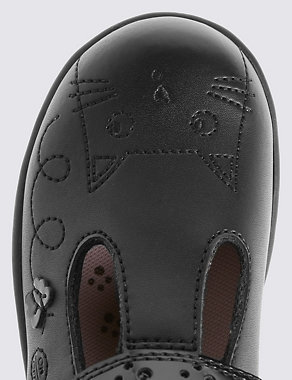 Kids' Scuff Resistant Coated Leather School Shoes with Flashing Lights & Freshfeet™ Technology Image 2 of 3