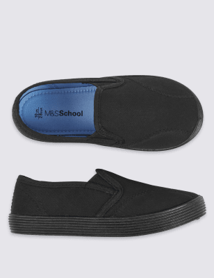 Marks and spencer plimsolls hot sale black