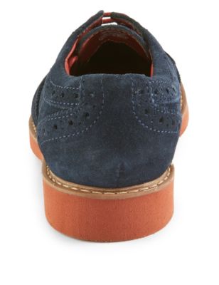 Kids' Stain Resistance™ Suede Lace Up Brogue Shoes Image 2 of 4