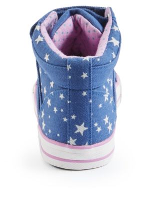 Kids' Star Print Riptape High Top Trainers Image 2 of 4