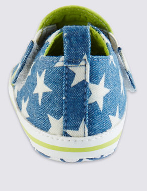 Kids' Star Print Slip-On Pram Shoes Image 2 of 4