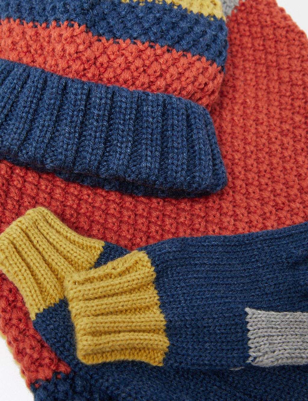 Kids' Striped Hat, Snood & Gloves Set (3-14 Years) 2 of 2