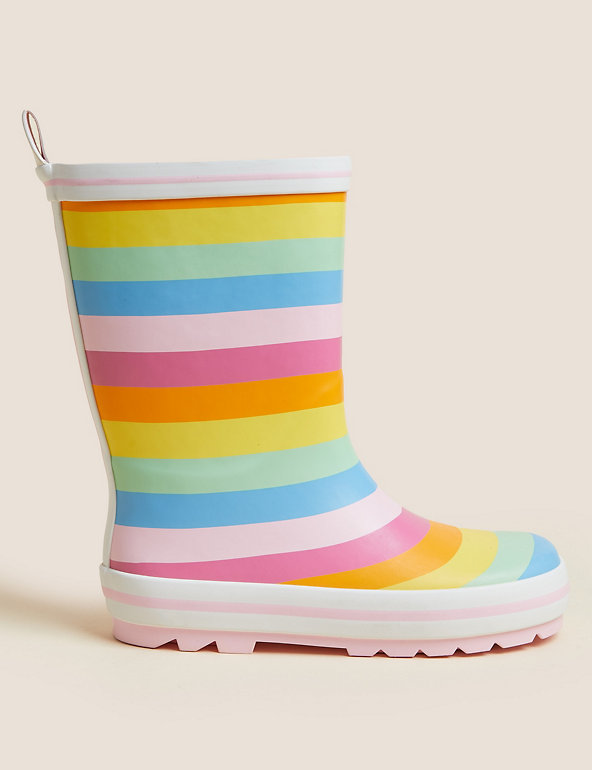 3 Small Marks & Spencer Shoes Boots Rain Boots Kids Striped Wellies 