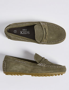 Kids' Suede Driving Shoes Image 2 of 5