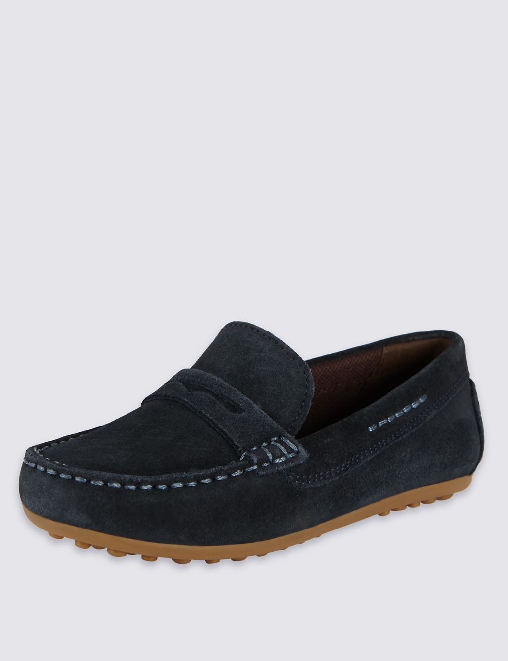 Kids' Suede Driving Slip-On Shoes with Stain Resistance 3 of 3