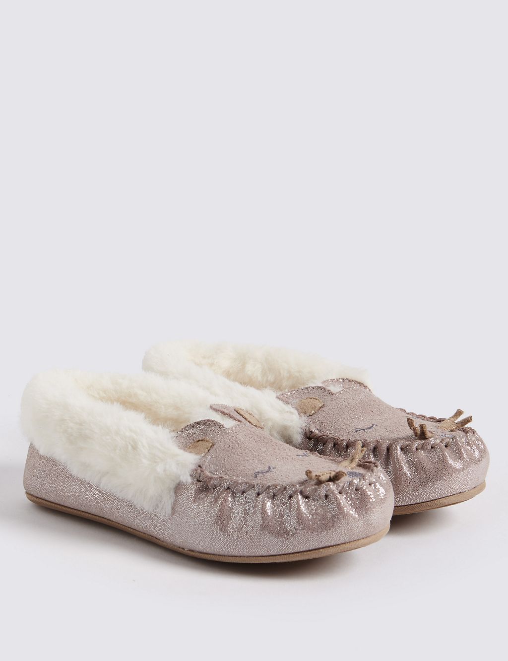 Kids’ Suede Moccasin Slippers (5 Small - 12 Small) 3 of 5