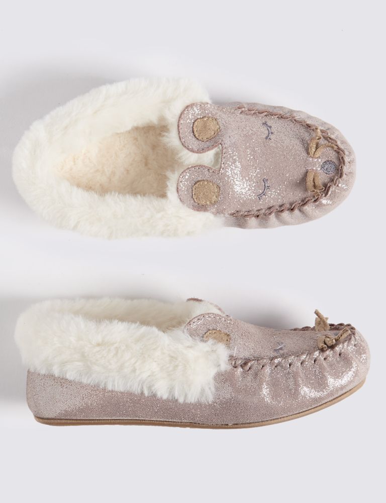 Kids’ Suede Moccasin Slippers (5 Small - 12 Small) 2 of 5