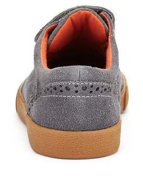 Kids' Suede Riptape Brogue Shoes Image 2 of 5