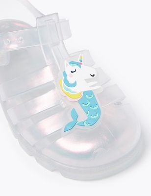 unicorn jelly sandals