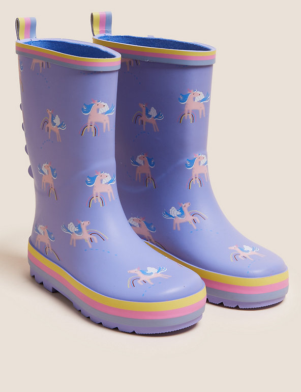 Kids Unicorn Wellies Marks & Spencer Girls Shoes Boots Rain Boots 3 Small 