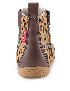 Kids' Walkmates Leather Leopard Print Chelsea Ankle Boots Image 2 of 5