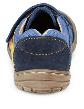 Kids' Wide Fit Walkmates Suede Riptape Trainers Image 2 of 4