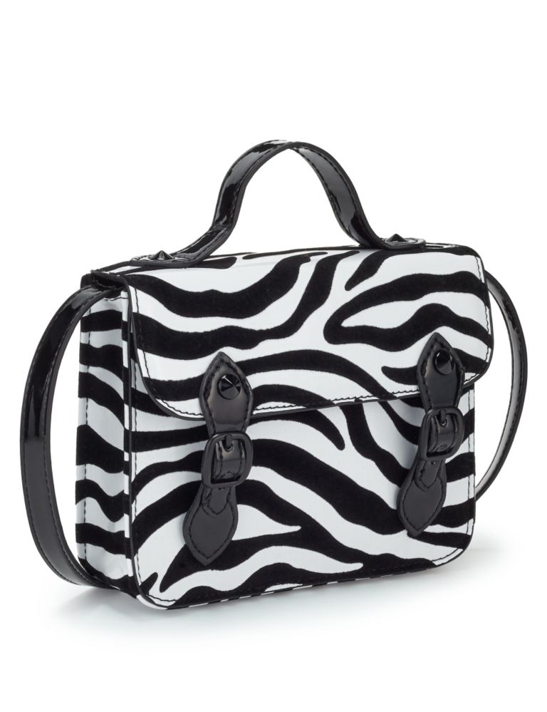 Kids' Zebra Print Across Body Satchel Bag 2 of 3