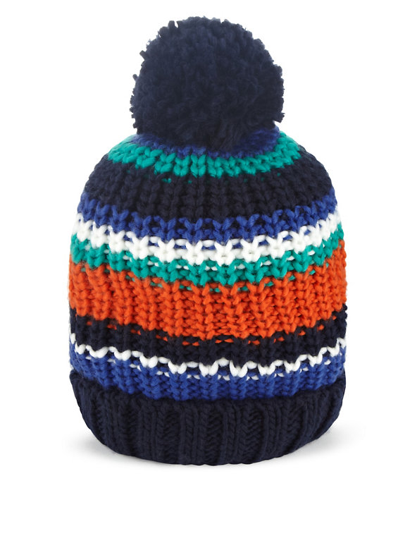 Kids' Zig Zag Knitted Beanie Hat Image 1 of 1
