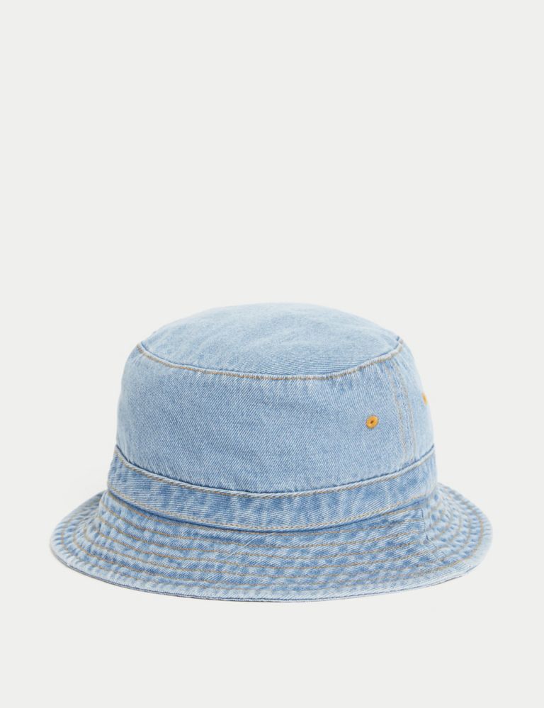 Kids Cotton Plain Bucket Hat (1-13 Yrs) 1 of 4