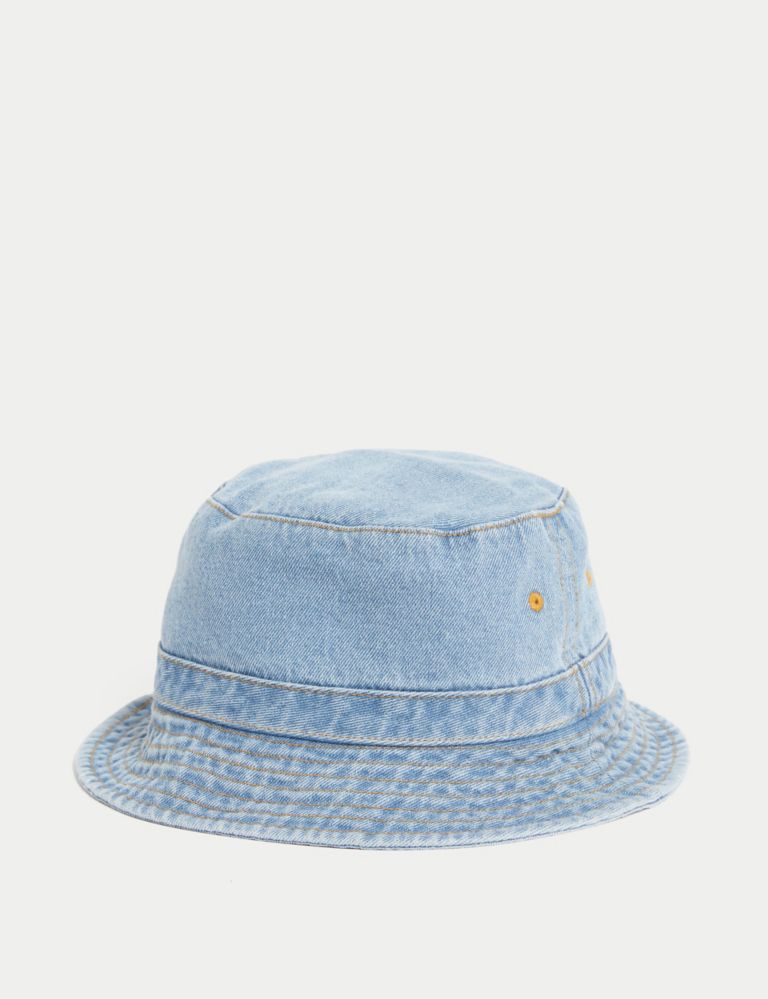 Kids Cotton Plain Bucket Hat (1-13 Yrs) 2 of 4
