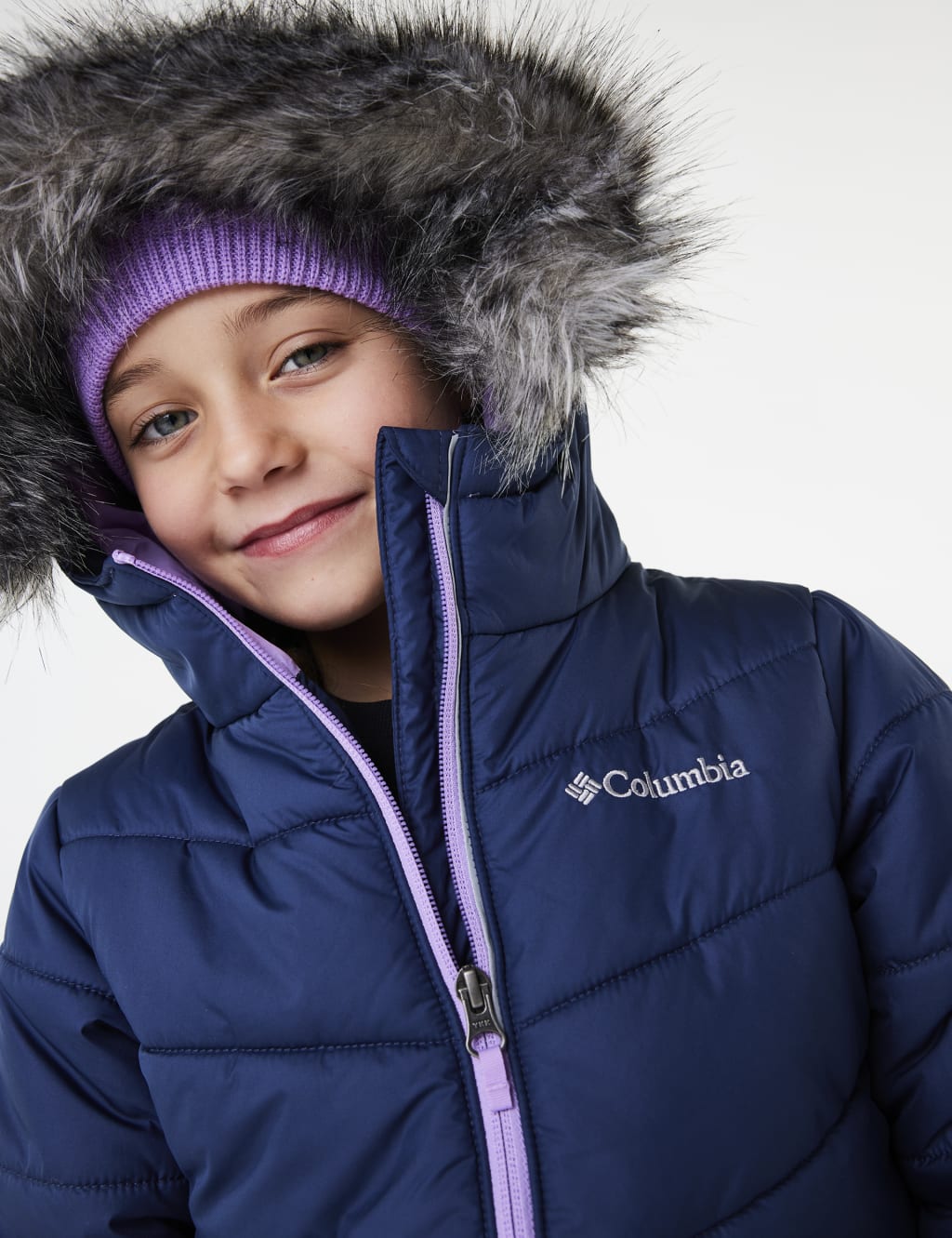 Kids Katelyn Crest II Hooded Padded Jacket Columbia M S