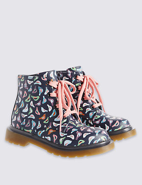 Kids Printed Leather Boots Image 2 of 6