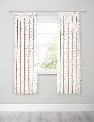Kids Spotted Blackout Pencil Pleat Curtains M S