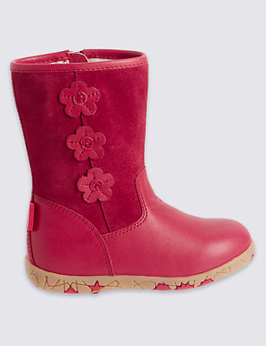Kids Walkmates Leather Flower Boots Image 2 of 6