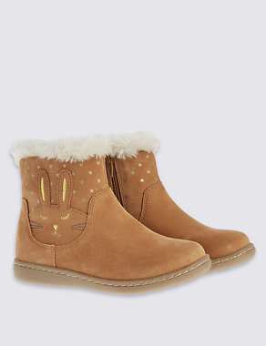 Kids Water Repellent Suede Novelty Boots Image 2 of 6