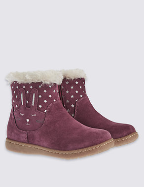 Kids Water Repellent Suede Novelty Boots Image 2 of 6