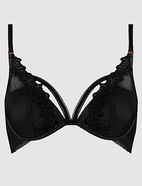 Kira Embroidered Underwired Padded Plunge Bra B-D Image 2 of 4