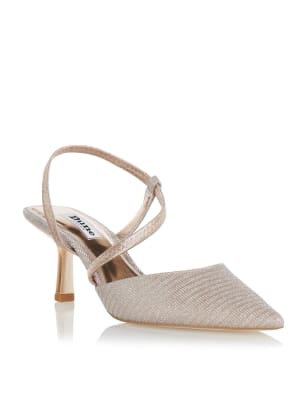 dune kitten heel court shoes