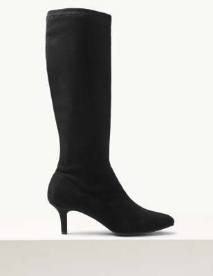 kitten heel over knee boots