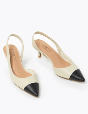 cream slingback kitten heels