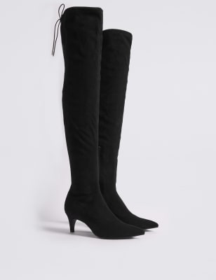 Over the knee outlet boots with full zipper