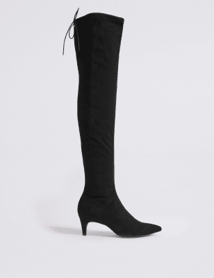 Black over the knee boots store small heel