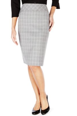 Knee Length Checked Pencil Skirt Image 1 of 1