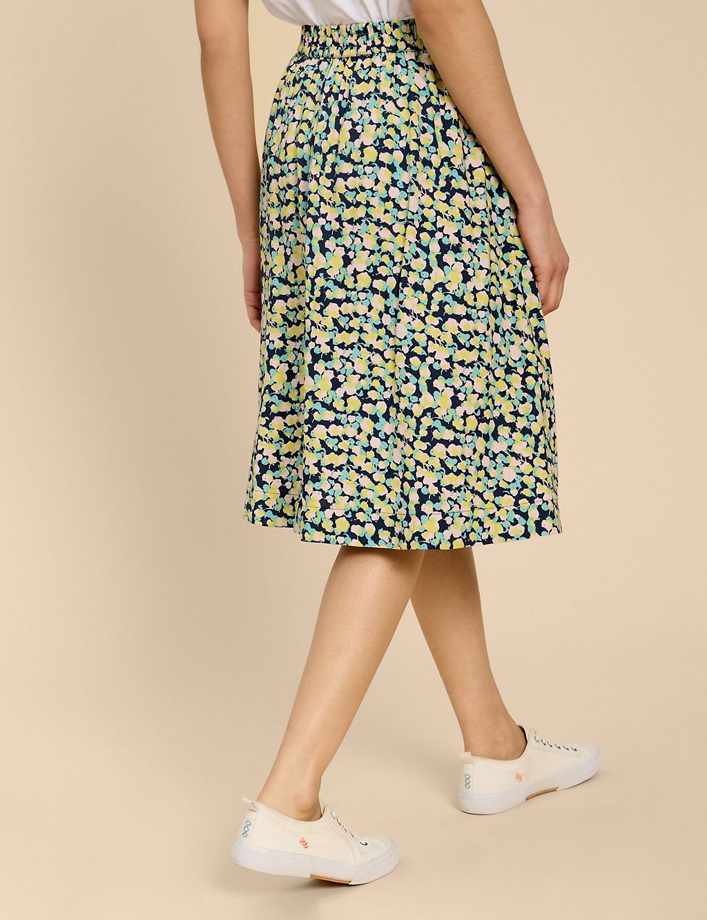 Knee Length Floral A-Line Skirt 4 of 6