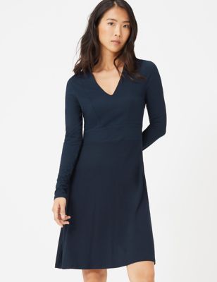 jersey fit and flare dress uk